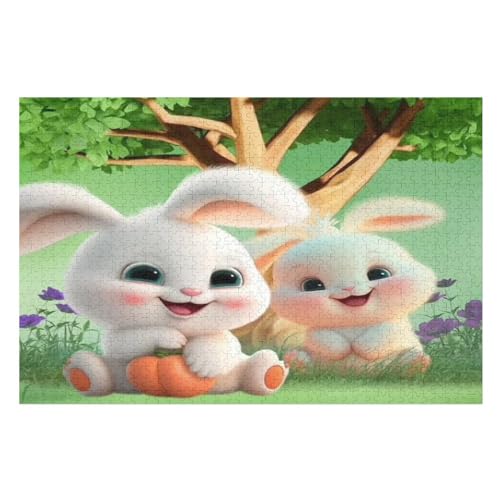 Puzzles Für Erwachsene, Puzzle süßes Kaninchen, 1000 Teile, Puzzle Aus Holz Für Erwachsene Und Kinder Ab 12 Jahren, Lernspielzeug 75×50cm Puzzles Für Erwachsene, Puzzle süßes Kaninchen, 1000 Teile, Puzzle Aus Holz Für Erwachsene Und Kinder Ab 12 Jahren, Lernspielzeug 75×50cm von GGJJTT