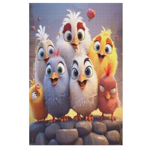 Puzzles Für Erwachsene, süßes Huhn Puzzle, 1000 Teile, Kreatives Puzzle, Geistiges Spielzeug, Kinder, Montagespiele （78×53cm） von GGJJTT