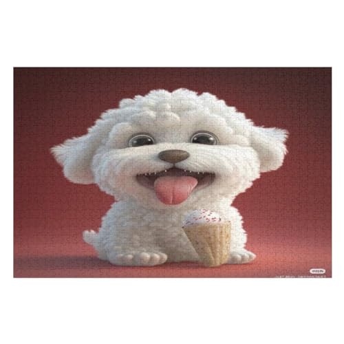 Puzzles Für Erwachsene 1000 Teiliges Cute Hund Puzzles Für Erwachsene Holzbrettpuzzles Denksportaufgaben Für Erwachsene （75×50cm） von GGJJTT