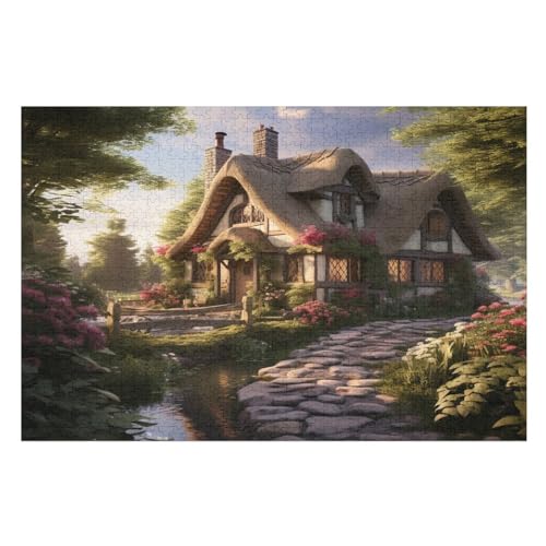 Puzzles Für Erwachsene 1000 Teiliges Gemütliches Häuschen Puzzles Für Erwachsene Holzbrettpuzzles Denksportaufgaben Für Erwachsene （75×50cm） von GGJJTT