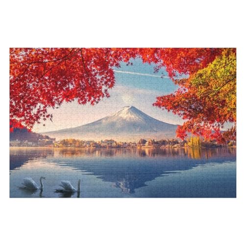 Puzzles Für Erwachsene 1000 Teiliges Japan Berg Fuji Puzzles Für Erwachsene Holzbrettpuzzles Denksportaufgaben Für Erwachsene 75×50cm von GGJJTT