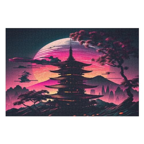 Puzzles Für Erwachsene 1000 Teiliges Japanische Kirschblüten Puzzles Für Erwachsene Holzbrettpuzzles Denksportaufgaben Für Erwachsene （75×50cm） von GGJJTT