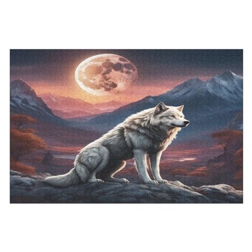 Puzzles Für Erwachsene 1000 Teiliges Wolf Puzzles Für Erwachsene Holzbrettpuzzles Denksportaufgaben Für Erwachsene （75×50cm） von GGJJTT