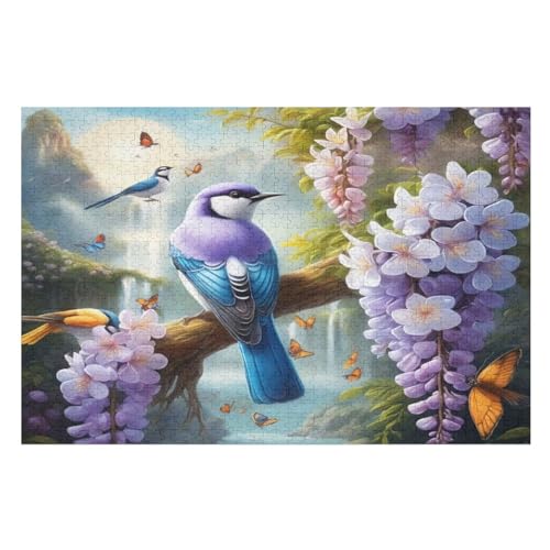 Puzzles Für Erwachsene 1000 Teiliges süßer Vogel Puzzles Für Erwachsene Holzbrettpuzzles Denksportaufgaben Für Erwachsene 75×50cm von GGJJTT
