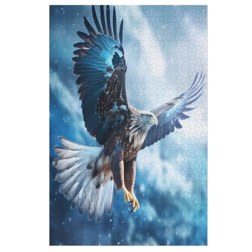 Puzzles Für Erwachsene Adler, 1000 Teile, Puzzle Aus Holz Für Erwachsene Und Kinder Ab 12 Jahren, Lernspielzeug 78×53cm von GGJJTT