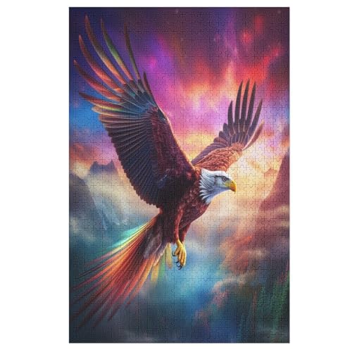 Puzzles Für Erwachsene Adler, 1000 Teile, Puzzle Aus Holz Für Erwachsene Und Kinder Ab 12 Jahren, Lernspielzeug 78×53cm von GGJJTT