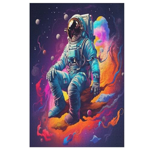 Puzzles Für Erwachsene Astronaut, 1000 Teile, Puzzle Aus Holz Für Erwachsene Und Kinder Ab 12 Jahren, Lernspielzeug 78×53cm von GGJJTT