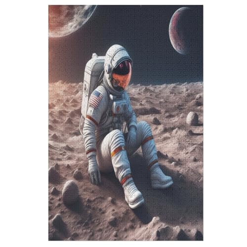 Puzzles Für Erwachsene Astronaut,1000-teilige Puzzle Für Erwachsene Und Kinder Ab 12 Jahren, Holzpuzzles Für Die Heimdekoration, （78×53cm） von GGJJTT