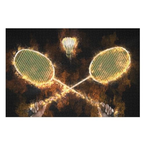 Puzzles Für Erwachsene Badminton,1000-teilige Puzzle Für Erwachsene Und Kinder Ab 12 Jahren, Holzpuzzles Für Die Heimdekoration, 75×50cm Puzzles Für Erwachsene Badminton,1000-teilige Puzzle Für Erwachsene Und Kinder Ab 12 Jahren, Holzpuzzles Für Die Heimdekoration, 75×50cm von GGJJTT