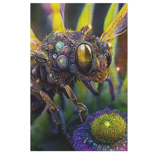 Puzzles Für Erwachsene Biene,1000-teilige Puzzle Für Erwachsene Und Kinder Ab 12 Jahren, Holzpuzzles Für Die Heimdekoration, 78×53cm von GGJJTT