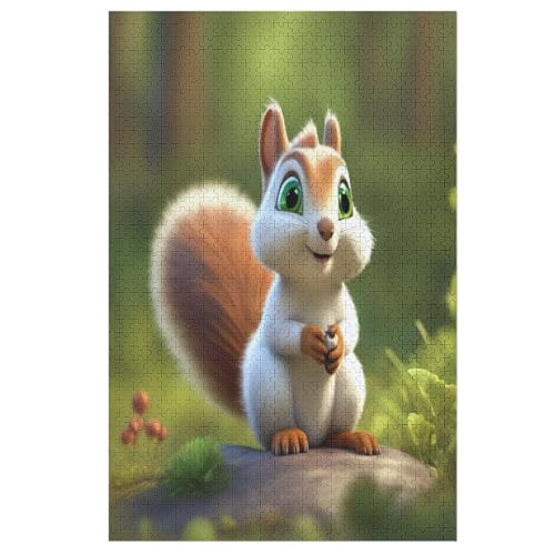 Puzzles Für Erwachsene Eichhörnchen, 1000 Teile, Puzzle Aus Holz Für Erwachsene Und Kinder Ab 12 Jahren, Lernspielzeug 78×53cm von GGJJTT