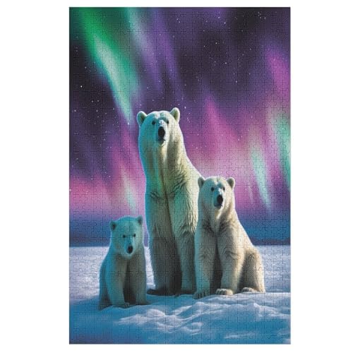 Puzzles Für Erwachsene Eisbär, 1000 Teile, Puzzle Aus Holz Für Erwachsene Und Kinder Ab 12 Jahren, Lernspielzeug 78×53cm von GGJJTT