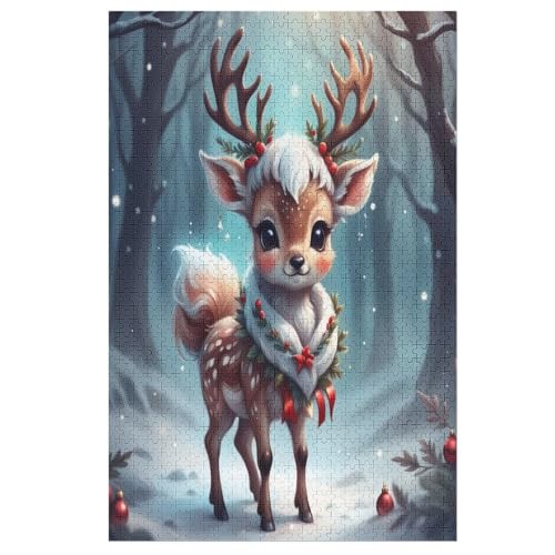 Puzzles Für Erwachsene Elch,1000-teilige Puzzle Für Erwachsene Und Kinder Ab 12 Jahren, Holzpuzzles Für Die Heimdekoration, （78×53cm） von GGJJTT