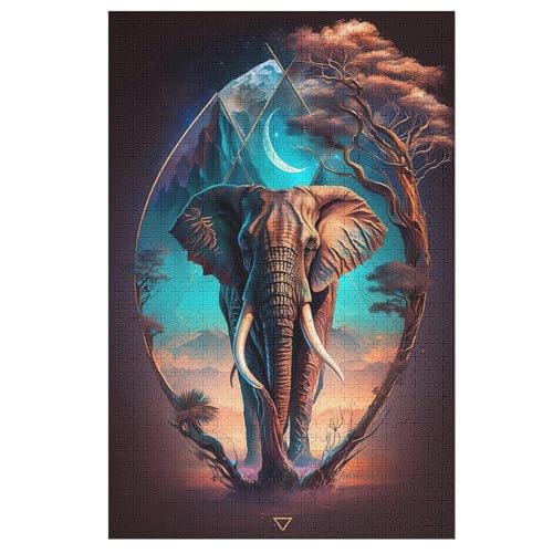 Puzzles Für Erwachsene Elefant,1000-teilige Puzzle Für Erwachsene Und Kinder Ab 12 Jahren, Holzpuzzles Für Die Heimdekoration, 78×53cm Puzzles Für Erwachsene Elefant,1000-teilige Puzzle Für Erwachsene Und Kinder Ab 12 Jahren, Holzpuzzles Für Die Heimdekoration, 78×53cm von GGJJTT
