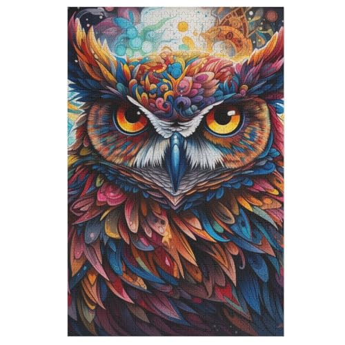 Puzzles Für Erwachsene Eule, 1000 Teile, Puzzle Aus Holz Für Erwachsene Und Kinder Ab 12 Jahren, Lernspielzeug 78×53cm von GGJJTT
