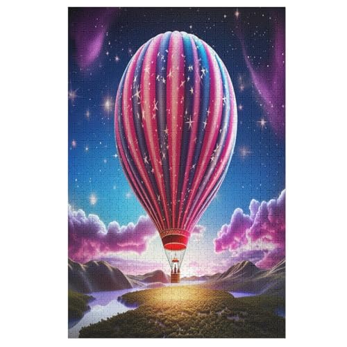 Puzzles Für Erwachsene Heißluftballon, 1000 Teile, Puzzle Aus Holz Für Erwachsene Und Kinder Ab 12 Jahren, Lernspielzeug 78×53cm von GGJJTT