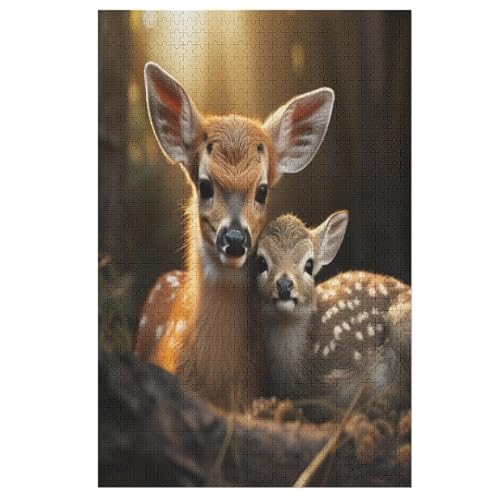 Puzzles Für Erwachsene Hirsch, 1000 Teile, Puzzle Aus Holz Für Erwachsene Und Kinder Ab 12 Jahren, Lernspielzeug 78×53cm von GGJJTT