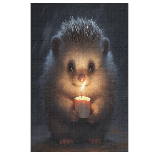 Puzzles Für Erwachsene Igel, 1000 Teile, Puzzle Aus Holz Für Erwachsene Und Kinder Ab 12 Jahren, Lernspielzeug 78×53cm von GGJJTT