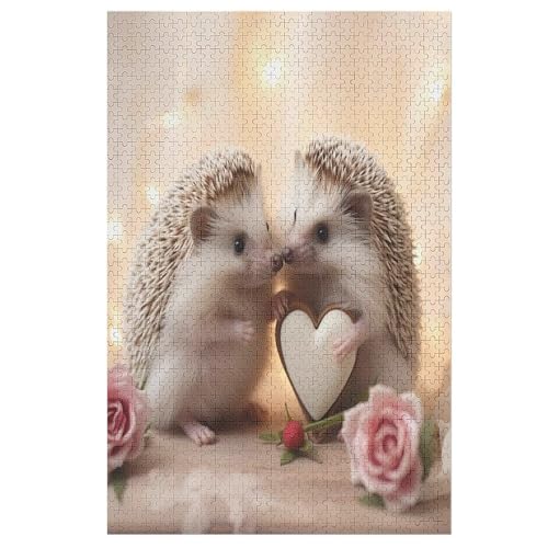 Puzzles Für Erwachsene Igel, 1000 Teile, Puzzle Aus Holz Für Erwachsene Und Kinder Ab 12 Jahren, Lernspielzeug 78×53cm von GGJJTT