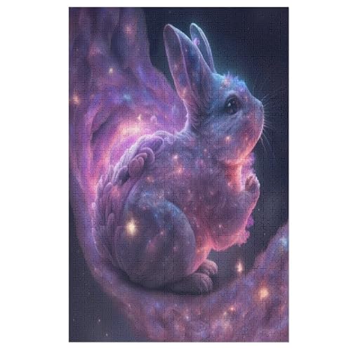 Puzzles Für Erwachsene Kaninchen, 1000 Teile, Puzzle Aus Holz Für Erwachsene Und Kinder Ab 12 Jahren, Lernspielzeug 78×53cm von GGJJTT