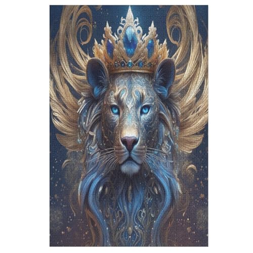 Puzzles Für Erwachsene Löwe, 1000 Teile, Puzzle Aus Holz Für Erwachsene Und Kinder Ab 12 Jahren, Lernspielzeug 78×53cm von GGJJTT
