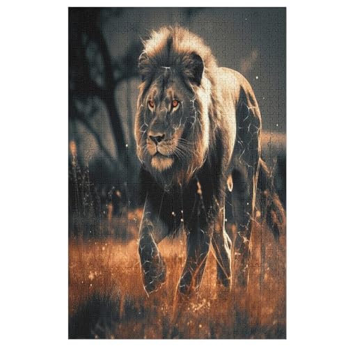 Puzzles Für Erwachsene Löwe,1000-teilige Puzzle Für Erwachsene Und Kinder Ab 12 Jahren, Holzpuzzles Für Die Heimdekoration, 78×53cm von GGJJTT