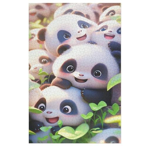 Puzzles Für Erwachsene Panda, 1000 Teile, Puzzle Aus Holz Für Erwachsene Und Kinder Ab 12 Jahren, Lernspielzeug 78×53cm von GGJJTT