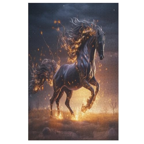Puzzles Für Erwachsene Horse, 1000 Teile, Puzzle Aus Holz Für Erwachsene Und Kinder Ab 12 Jahren, Lernspielzeug 78×53cm von GGJJTT