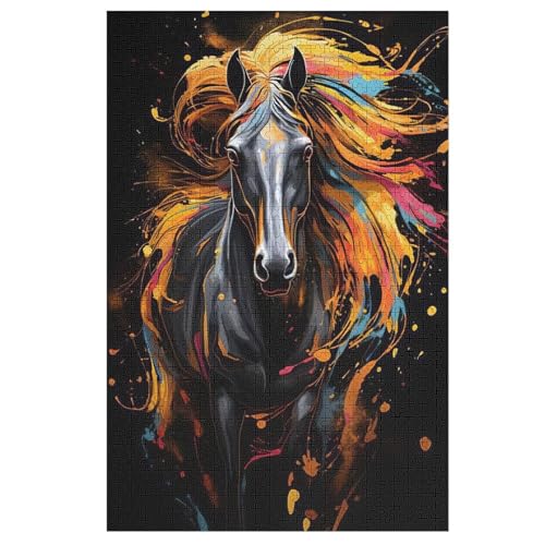 Puzzles Für Erwachsene Pferd, 1000 Teile, Puzzle Aus Holz Für Erwachsene Und Kinder Ab 12 Jahren, Lernspielzeug 78×53cm von GGJJTT