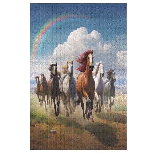 Puzzles Für Erwachsene Horse,1000-teilige Puzzle Für Erwachsene Und Kinder Ab 12 Jahren, Holzpuzzles Für Die Heimdekoration, 78×53cm von GGJJTT