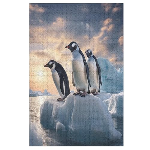 Puzzles Für Erwachsene Pinguin, 1000 Teile, Puzzle Aus Holz Für Erwachsene Und Kinder Ab 12 Jahren, Lernspielzeug 78×53cm von GGJJTT