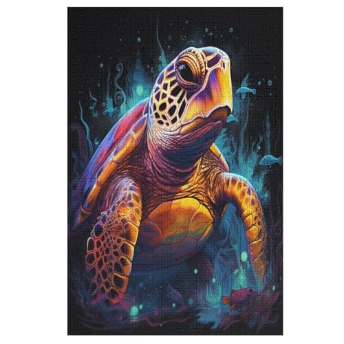 Puzzles Für Erwachsene Schildkröte, 1000 Teile, Puzzle Aus Holz Für Erwachsene Und Kinder Ab 12 Jahren, Lernspielzeug 78×53cm von GGJJTT
