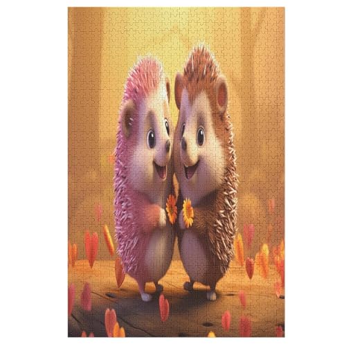 Puzzles Für Erwachsene Tier Igel,1000-teilige Puzzle Für Erwachsene Und Kinder Ab 12 Jahren, Holzpuzzles Für Die Heimdekoration, 78×53cm Puzzles Für Erwachsene Tier Igel,1000-teilige Puzzle Für Erwachsene Und Kinder Ab 12 Jahren, Holzpuzzles Für Die Heimdekoration, 78×53cm von GGJJTT