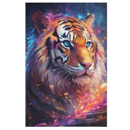 Puzzles Für Erwachsene Tiger, 1000 Teile, Puzzle Aus Holz Für Erwachsene Und Kinder Ab 12 Jahren, Lernspielzeug 78×53cm von GGJJTT