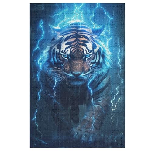 Puzzles Für Erwachsene Tiger,1000-teilige Puzzle Für Erwachsene Und Kinder Ab 12 Jahren, Holzpuzzles Für Die Heimdekoration, （78×53cm） von GGJJTT