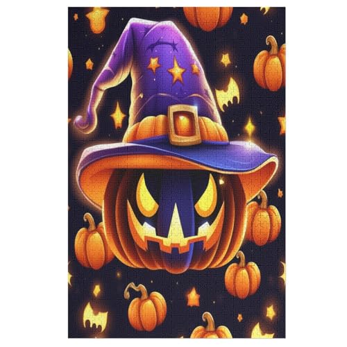 Puzzles Für Erwachsene Und Kinder, Halloween-Kürbis -Puzzle, 1000 Teile, Kreative Holzpuzzles, Puzzles Für Erwachsene, Geschenke （78×53cm） von GGJJTT