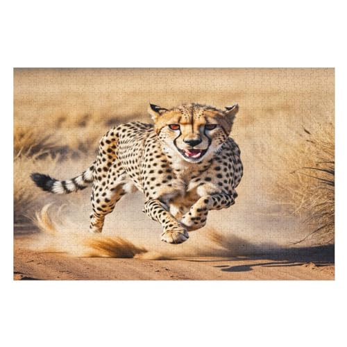 Puzzles Für Erwachsene Und Kinder, Leopard -Puzzle, 1000 Teile, Kreative Holzpuzzles, Puzzles Für Erwachsene, Geschenke （75×50cm） von GGJJTT