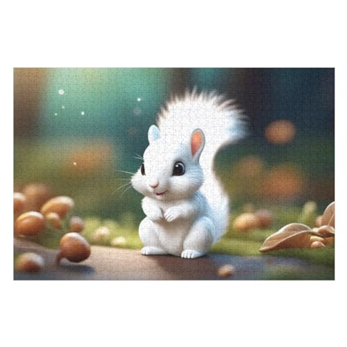 Puzzles Für Erwachsene Und Kinder, süßes Eichhörnchen -Puzzle, 1000 Teile, Kreative Holzpuzzles, Puzzles Für Erwachsene, Geschenke 75×50cm von GGJJTT