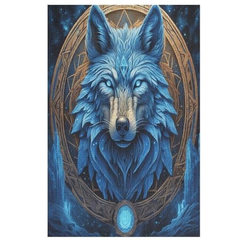 Puzzles Für Erwachsene Wolf, 1000 Teile, Puzzle Aus Holz Für Erwachsene Und Kinder Ab 12 Jahren, Lernspielzeug 78×53cm von GGJJTT
