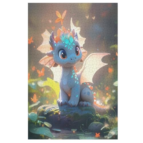 Puzzles Für Erwachsene süßer Drache,1000-teilige Puzzle Für Erwachsene Und Kinder Ab 12 Jahren, Holzpuzzles Für Die Heimdekoration, （78×53cm） von GGJJTT