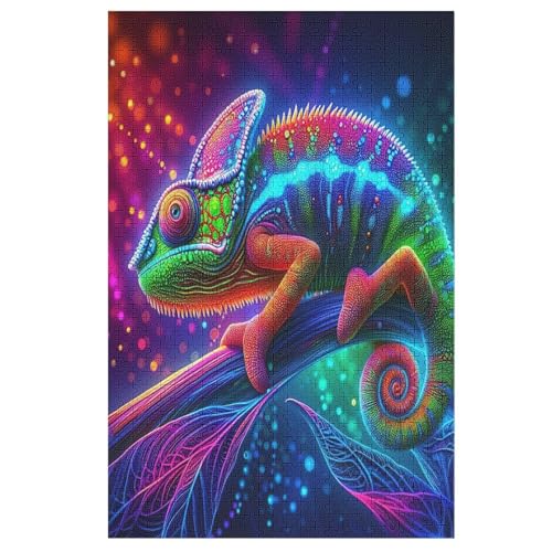 Puzzles Für Erwachsene: Animal Chamäleon, 1000-teiliges Holzpuzzle Für Erwachsene Und Kinder Ab 12 Jahren. Tolles Geschenk Für Erwachsene （78×53cm） von GGJJTT