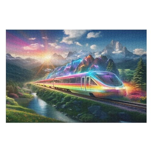 Puzzles Für Erwachsene: Rainbow Zug, 1000-teiliges Holzpuzzle Für Erwachsene Und Kinder Ab 12 Jahren. Tolles Geschenk Für Erwachsene 75×50cm Puzzles Für Erwachsene: Rainbow Zug, 1000-teiliges Holzpuzzle Für Erwachsene Und Kinder Ab 12 Jahren. Tolles Geschenk Für Erwachsene 75×50cm von GGJJTT
