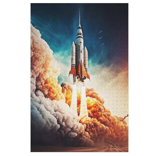 Rakete Holzpuzzle Erwachsene - 1000 Teiliges Jigsaw Knobelspiel - Puzzle Für Erwachsene & Kinder - Outdoor & Reisespielzeug 78×53cm von GGJJTT