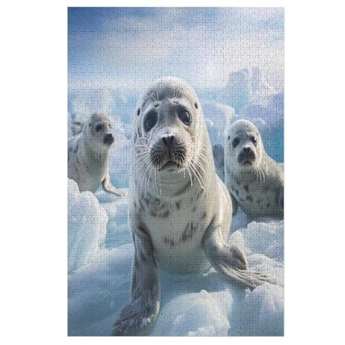 Robbe Puzzle Für Erwachsene 1000 Teile Premium 100% Recyceltes Brett Zum Lernen, Lernspielzeug, Familienspiele Kinder Holzpuzzle （78×53cm） von GGJJTT