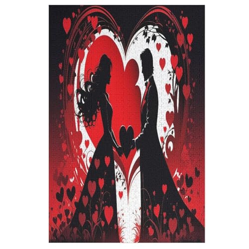 RomAmeiseic Couple -Puzzle, 1000 Teile,Holzpuzzle Für Erwachsene Kinder, Lustiges Spielzeug, Denkspiel, Spielzeug, Bildungsspiel, Herausforderung, Pädagogisch, （78×53cm） von GGJJTT