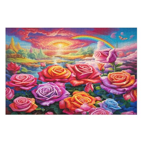 Rose Holzpuzzle - Puzzle Für Erwachsene, 1000-teilige Puzzles Für Teenager Und Kinder, Herausfordernde Spiele 75×50cm Rose Holzpuzzle - Puzzle Für Erwachsene, 1000-teilige Puzzles Für Teenager Und Kinder, Herausfordernde Spiele 75×50cm von GGJJTT
