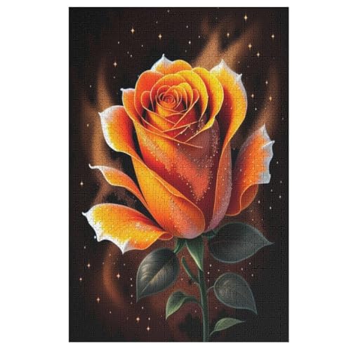 Rose -Puzzle, 1000 Teile,Holzpuzzle Für Erwachsene Kinder, Lustiges Spielzeug, Denkspiel, Bildungsspiel, （78×53cm） von GGJJTT