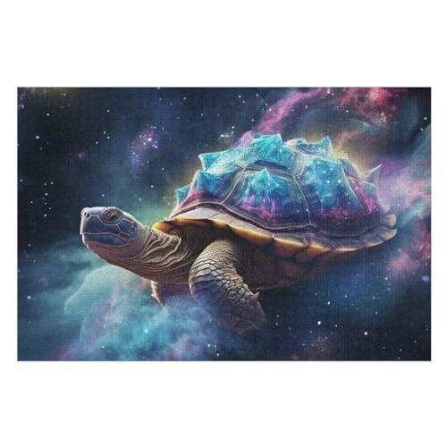 Schildkröte Puzzle 1000 Teile, Holzpuzzle Herausforderndes Geschicklichkeitsspiel Kinder Erwachsenenpuzzle Ab 12 Jahren 75×50cm von GGJJTT