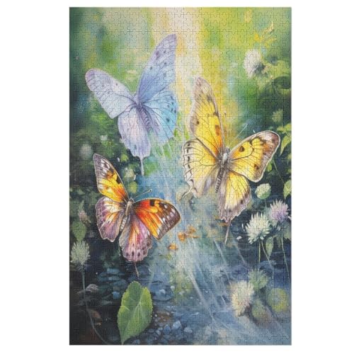 Schmetterling Puzzle 1000 Teile, Holzpuzzle Herausforderndes Geschicklichkeitsspiel Für Kinder Erwachsenenpuzzle Ab 12 Jahren （78×53cm） von GGJJTT
