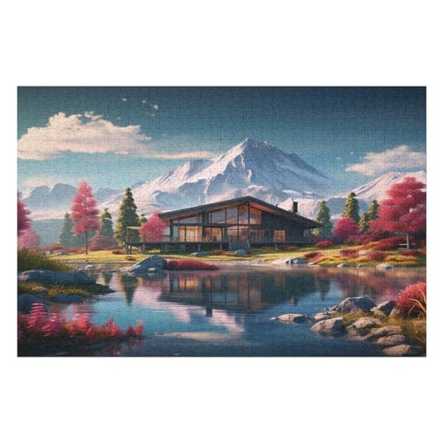 Schöne Landschaft -Puzzle, 1000 Teile,Holzpuzzle Für Erwachsene Kinder, Lustiges Spielzeug, Denkspiel, Spielzeug, Bildungsspiel, Herausforderung, Pädagogisch, （75×50cm） von GGJJTT